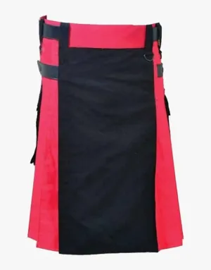 A PINK AND BLACK UTILITY KILT