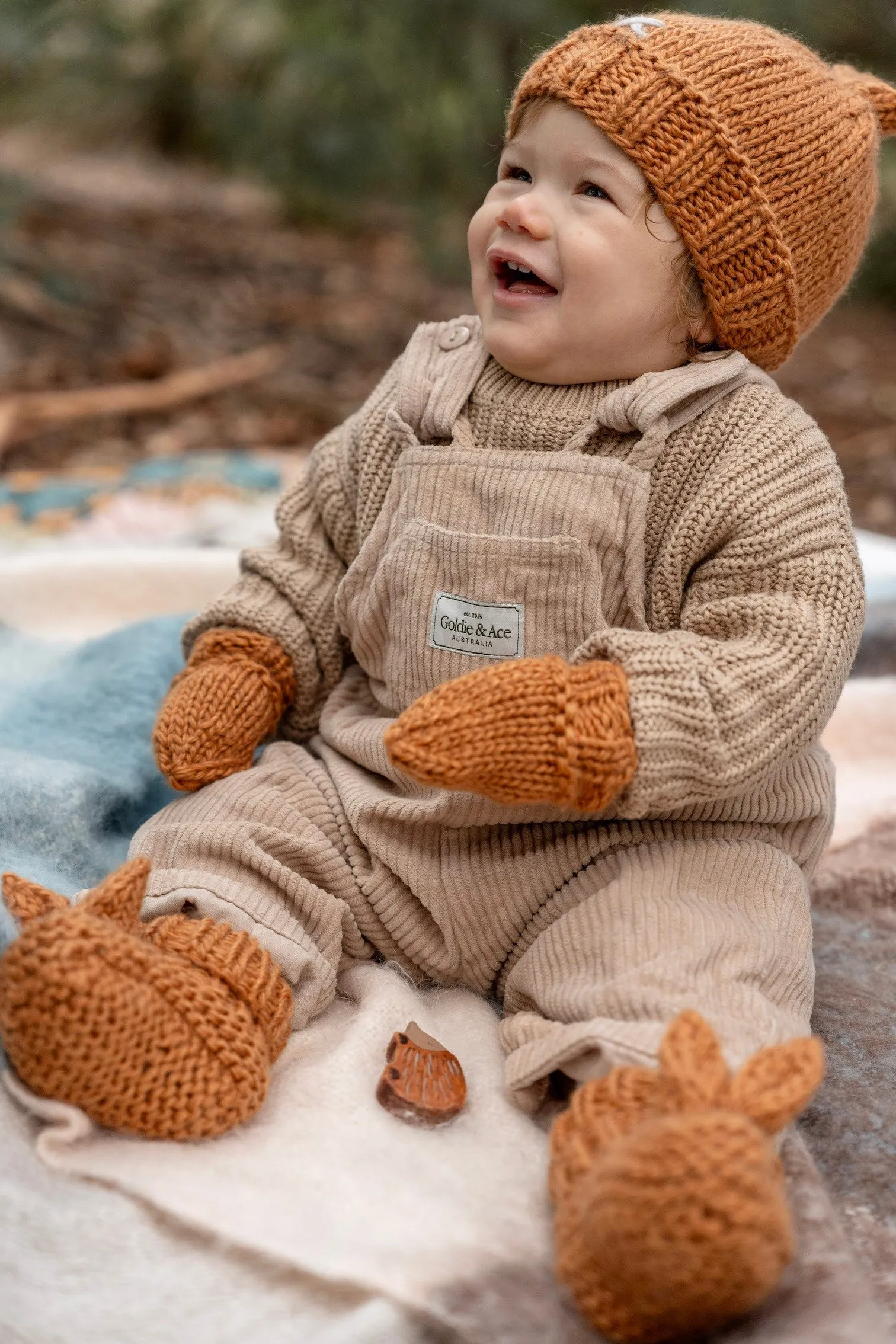 Acorn Cottontail Booties - Caramel