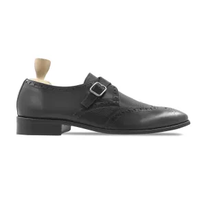 Aietor - Men's Back Calf and Pebble Grain Leather Single Monkstrap