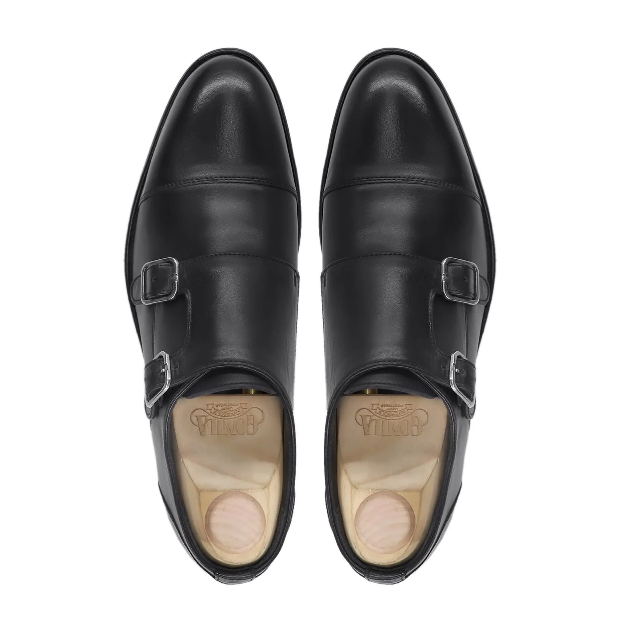 Ashton - Men's Black Calf Leather Double Monkstrap