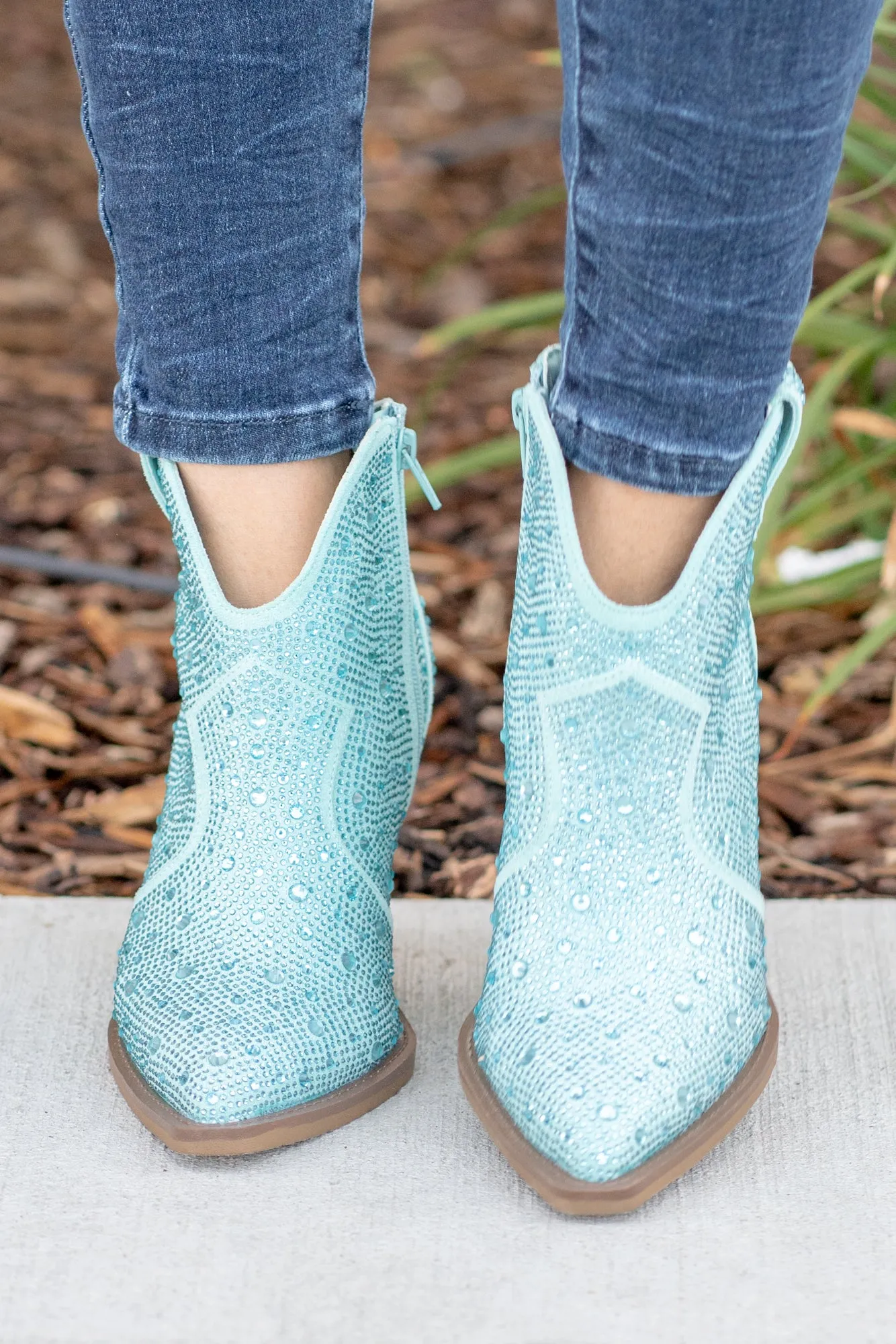 Austin Glitterati Ankle Boots - Turquoise