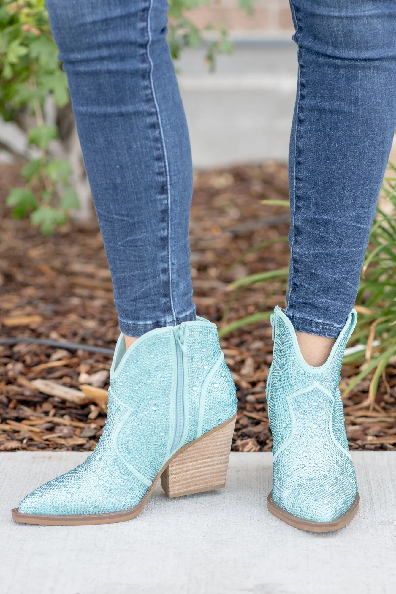 Austin Glitterati Ankle Boots - Turquoise