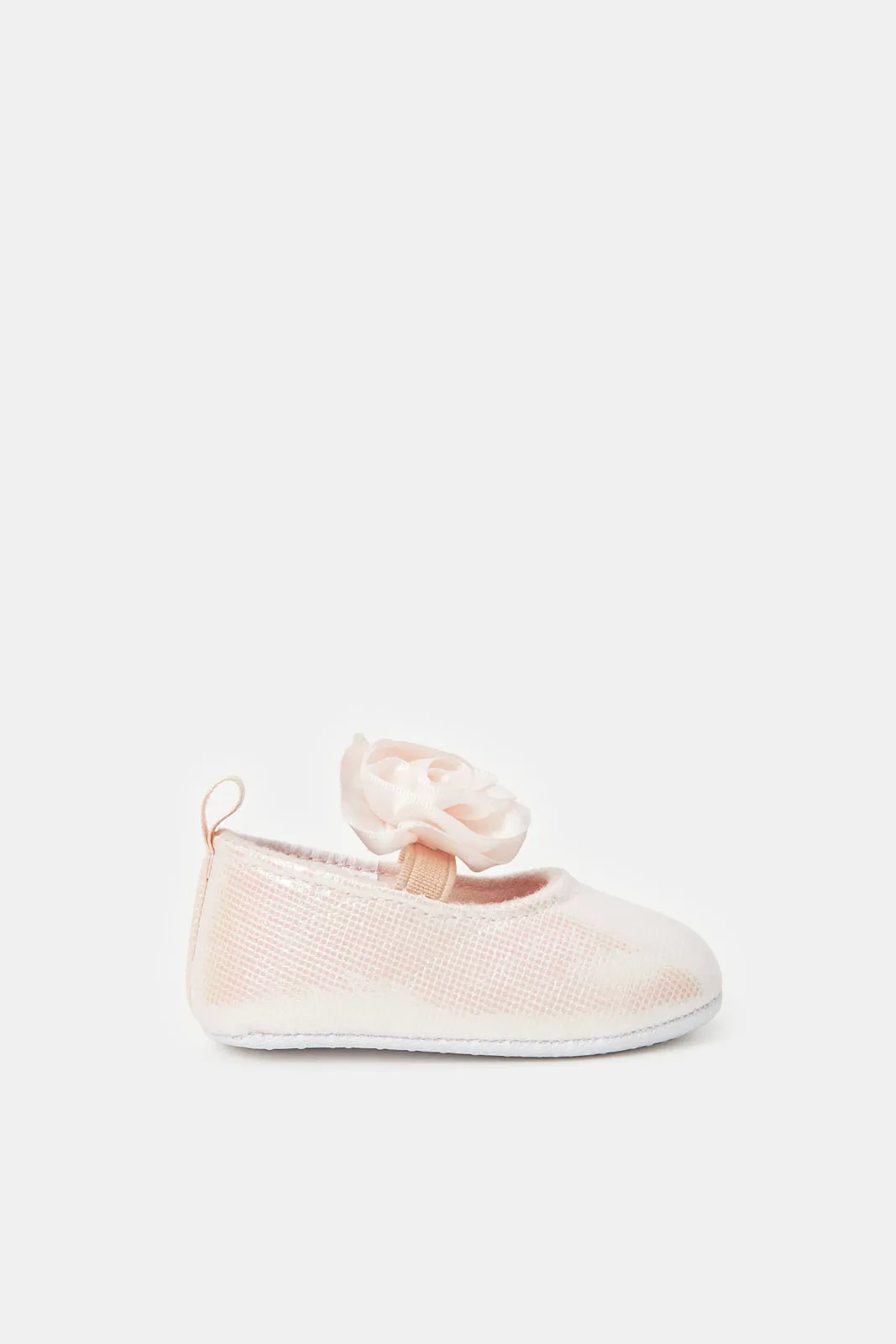 Babies Pink Floral Pram Shoes