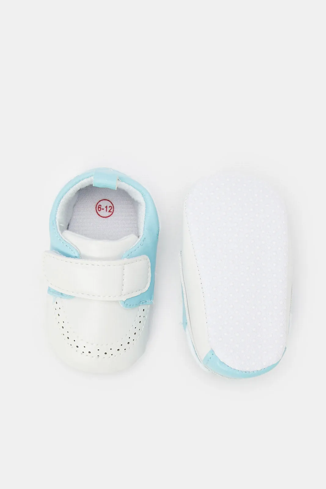 Baby Blue And White Pram Shoe