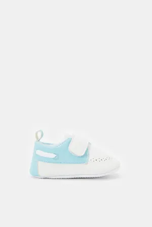 Baby Blue And White Pram Shoe