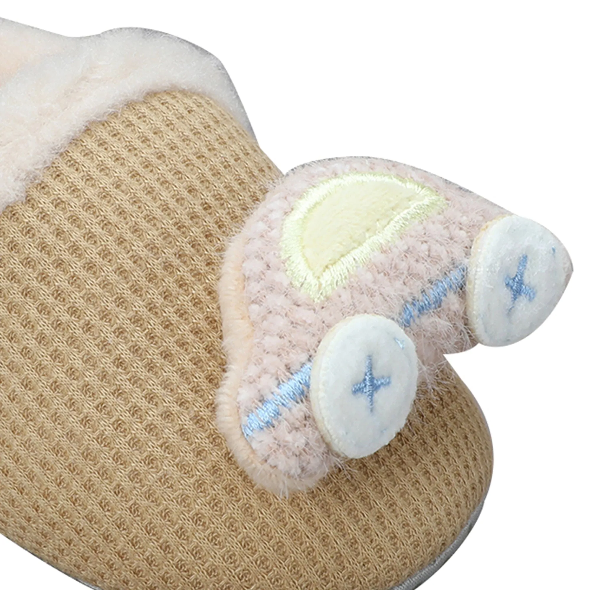 Baby Moo 3D Car Soft Slip-On Anti-Skid Plush Warm Booties - Brown