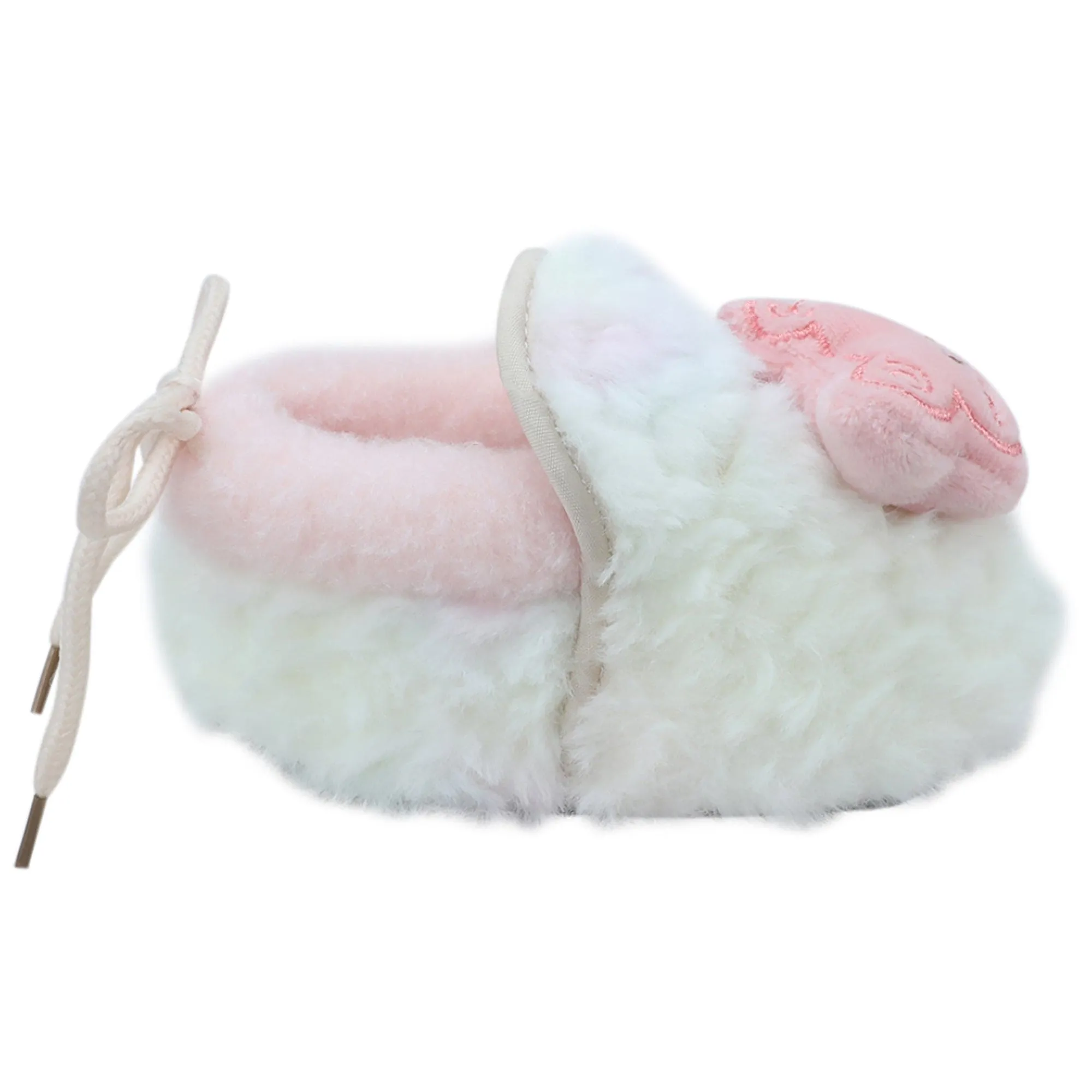 Baby Moo 3D Cute Teddy Soft Slip-On Anti-Skid Plush Warm Booties - Pink