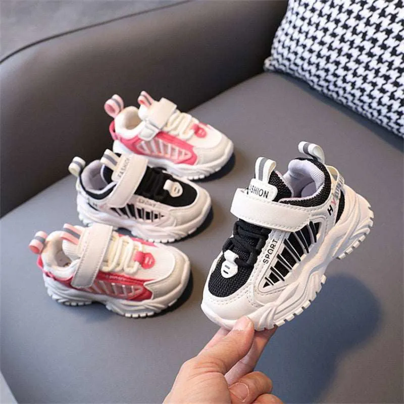 Baby Toddlers Unisex Snug-fit Leather Mesh First Walker Sneakers