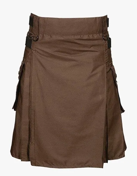 Best Brown Deluxe Utility Kilt Custom Made for Sale