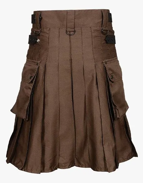 Best Brown Deluxe Utility Kilt Custom Made for Sale