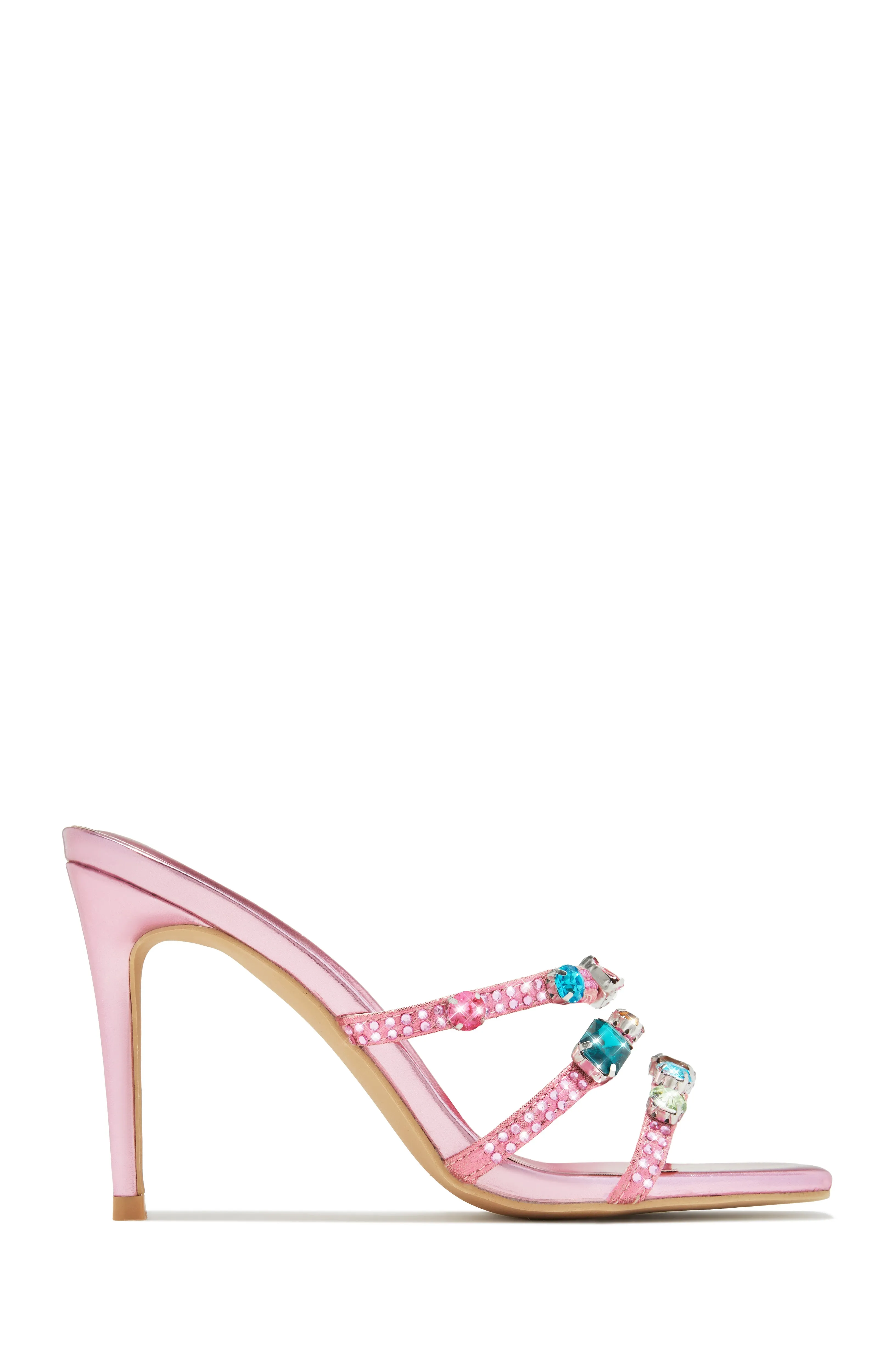 Birthday Drinks Embellished Mule Heels - Pink