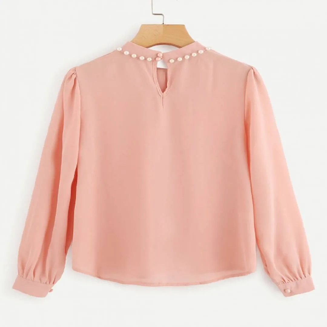 Casual Full Sleeves Pearl Top