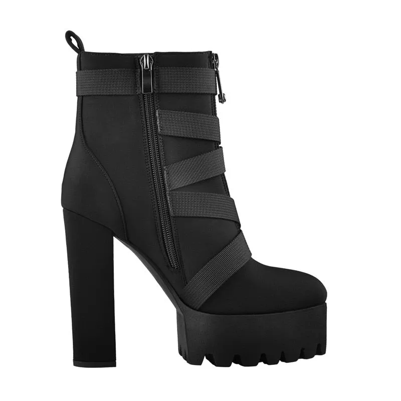 Chunky Thick Heels Ankle Boots