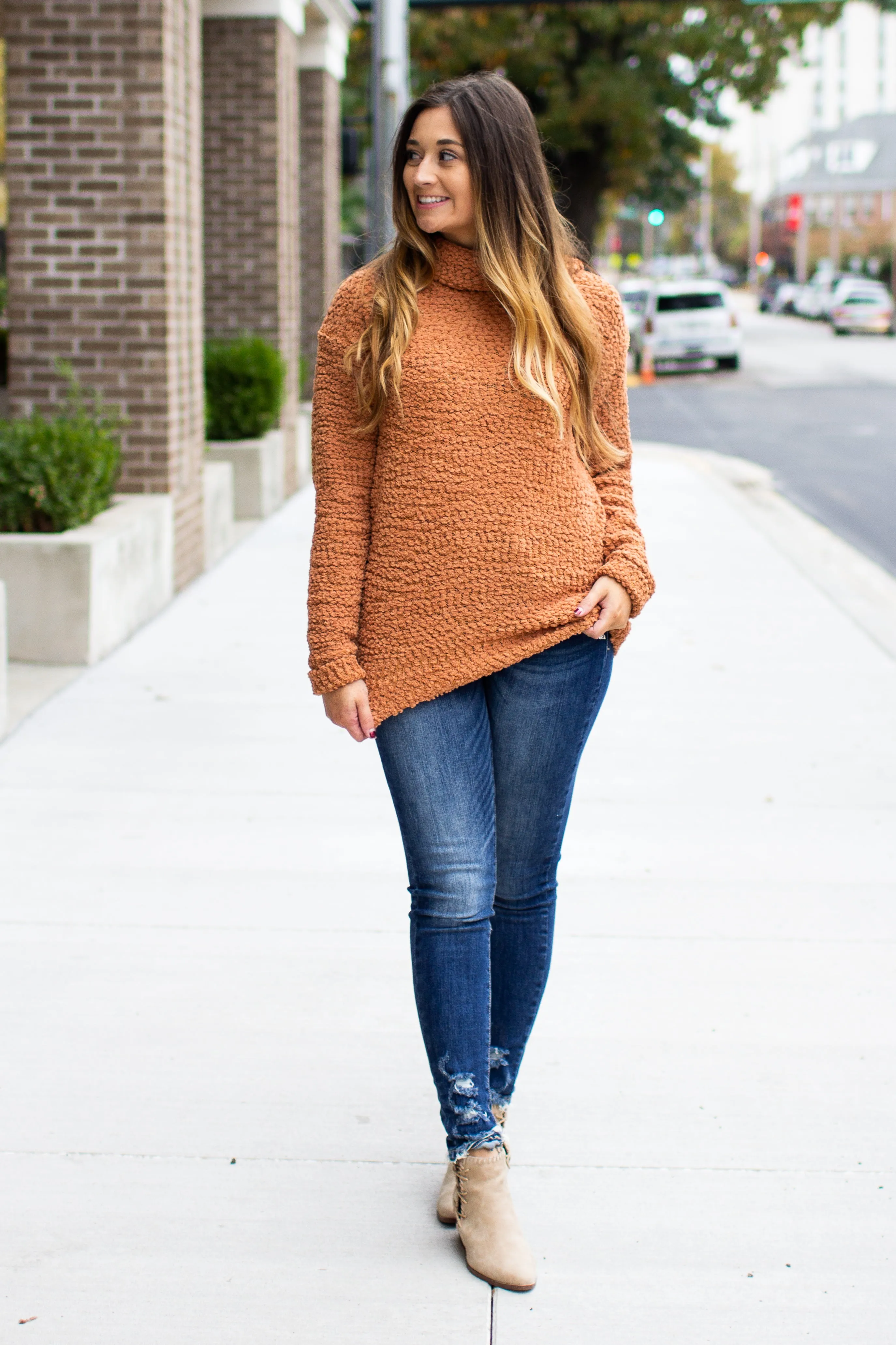 Cozy Little Thing Popcorn Sweater Clay