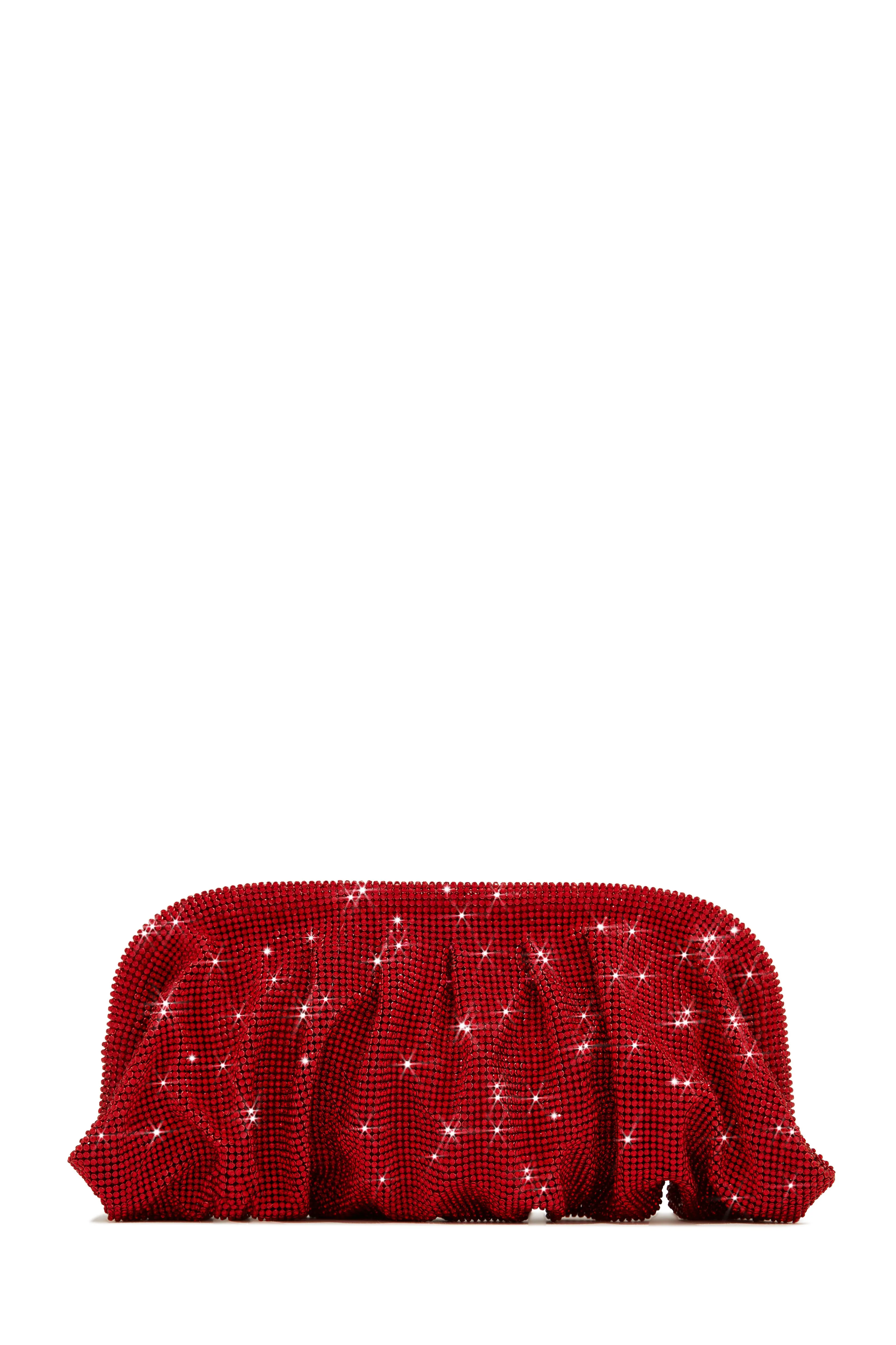 Gala Nights Embellished Clutch Bag - Red