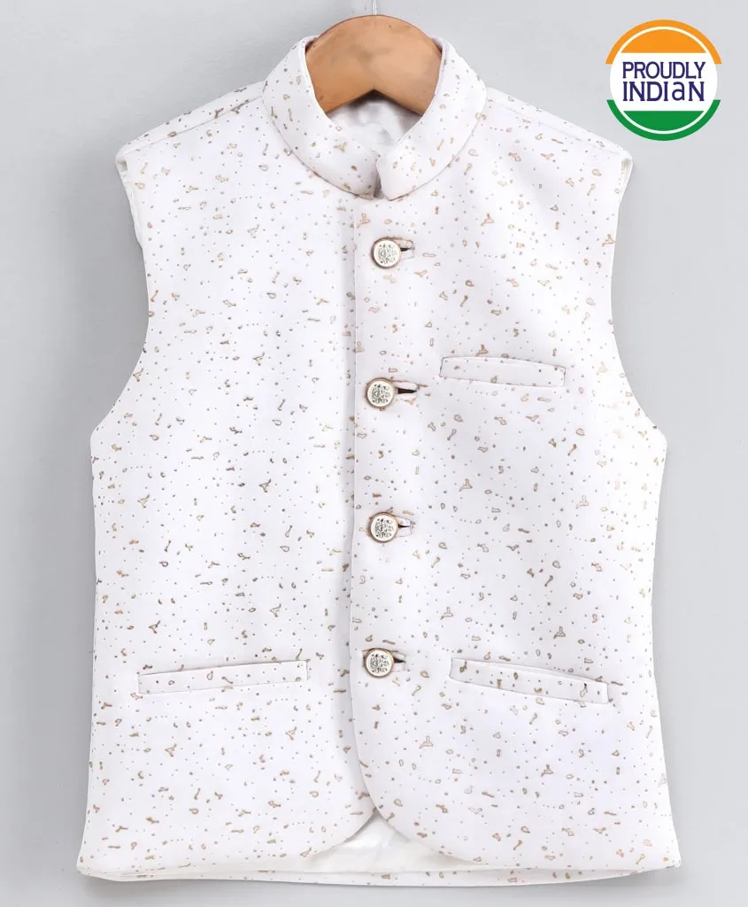 Imported Dew Drop White Nehru Jacket