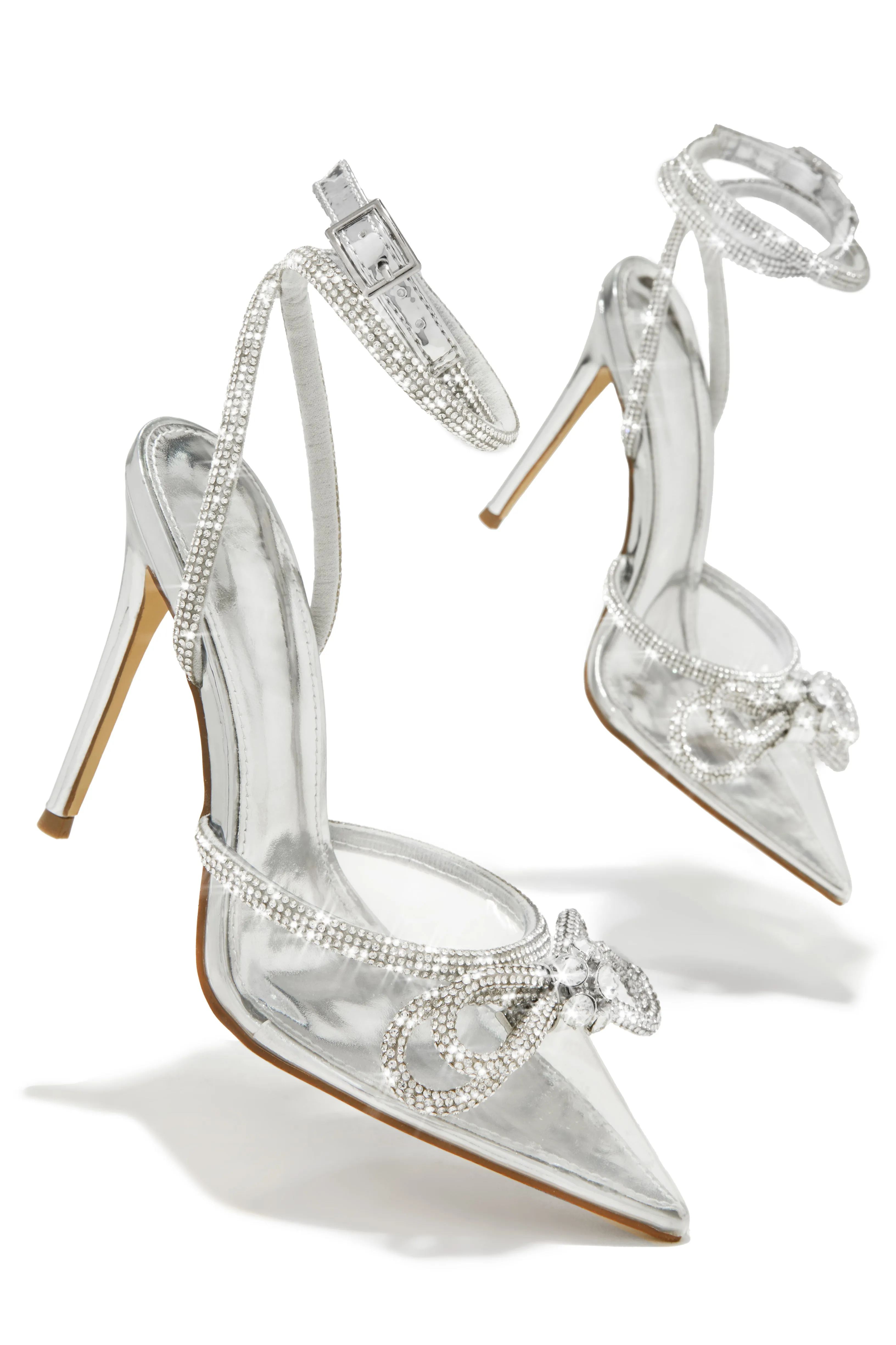 Kara Embellished Pumps - Silver