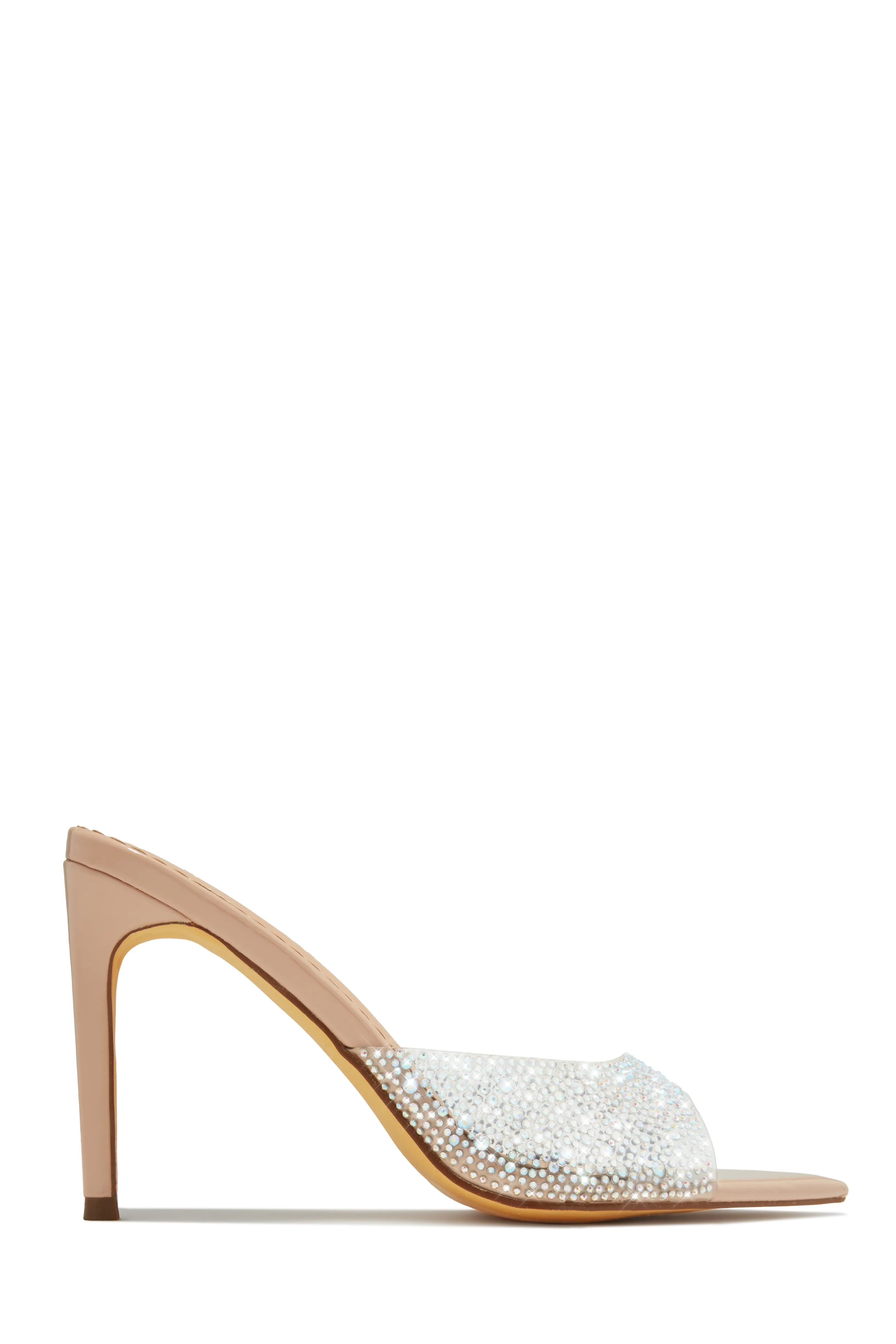 Katelyn Embellished Mule Heels - Nude