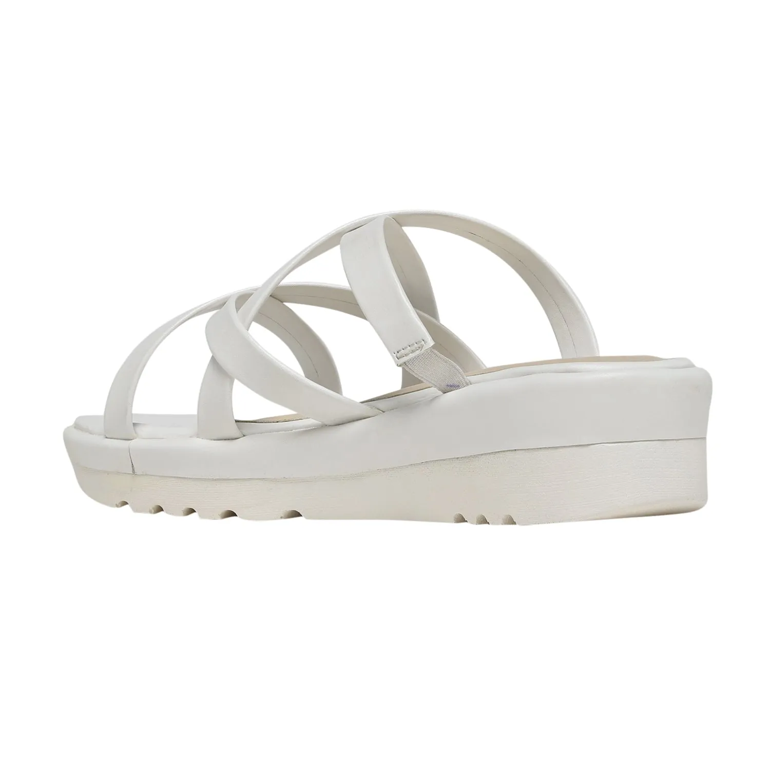 Liyana White Flatform Heels