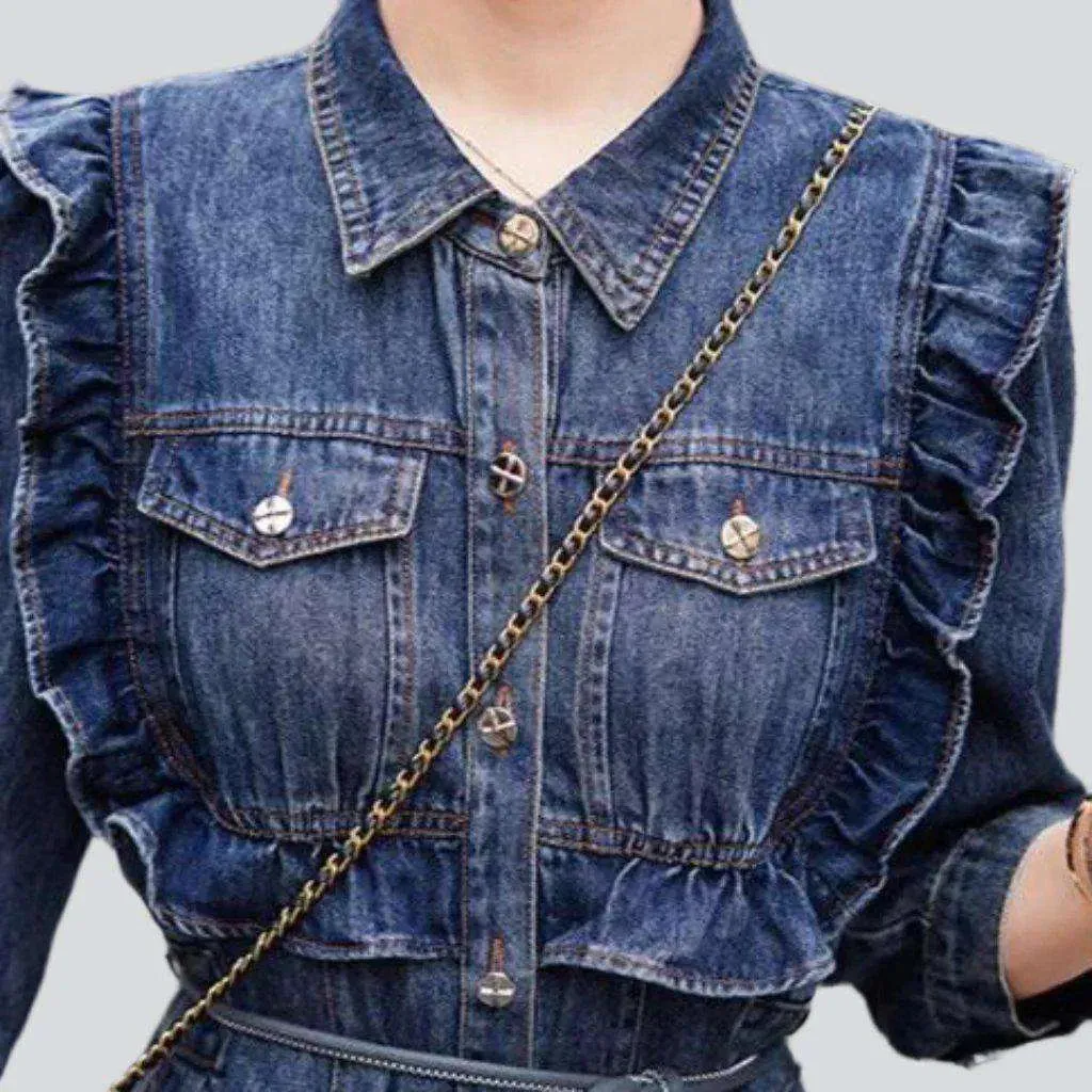 Long shift 90s denim dress