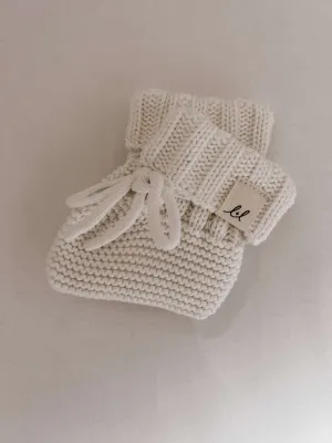 Luna   Luca Organic Booties | White