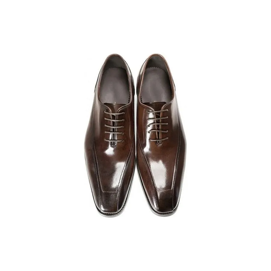 LuxeLace Exotic Brogue Leather Lace-Up Shoes