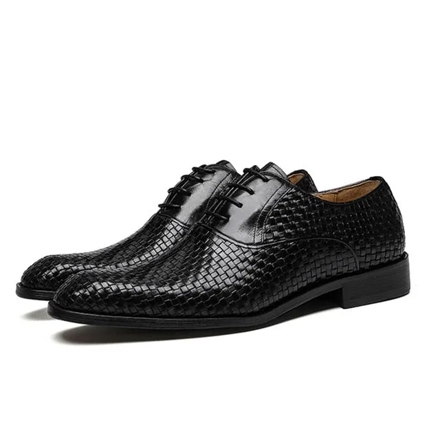 LuxeLeather Exotic Lace Business Dress Shoes