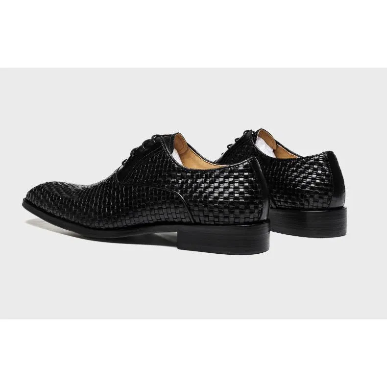 LuxeLeather Exotic Lace Business Dress Shoes