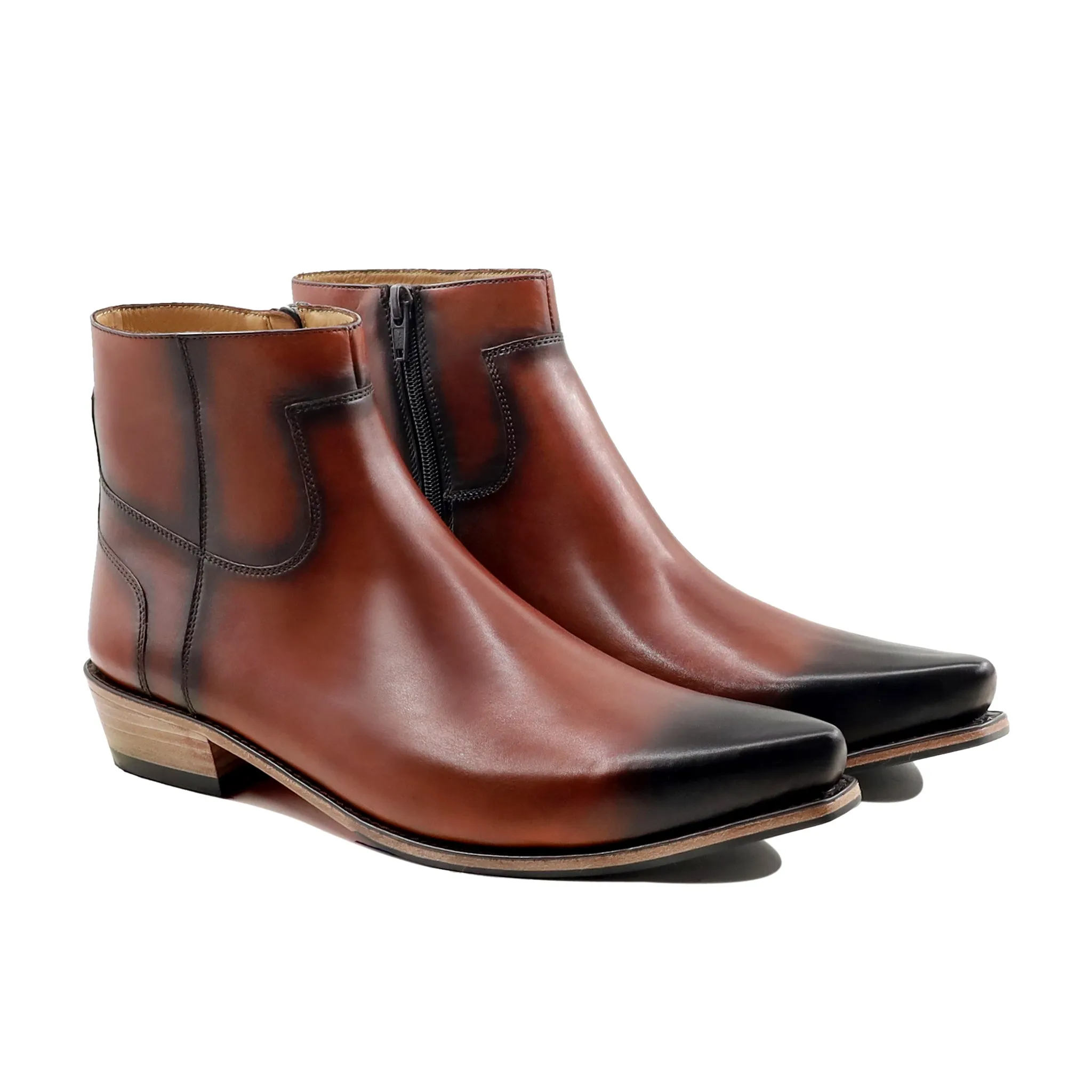 Mabel - Men's Burnished Brown Calf Leather Chelsea Boot