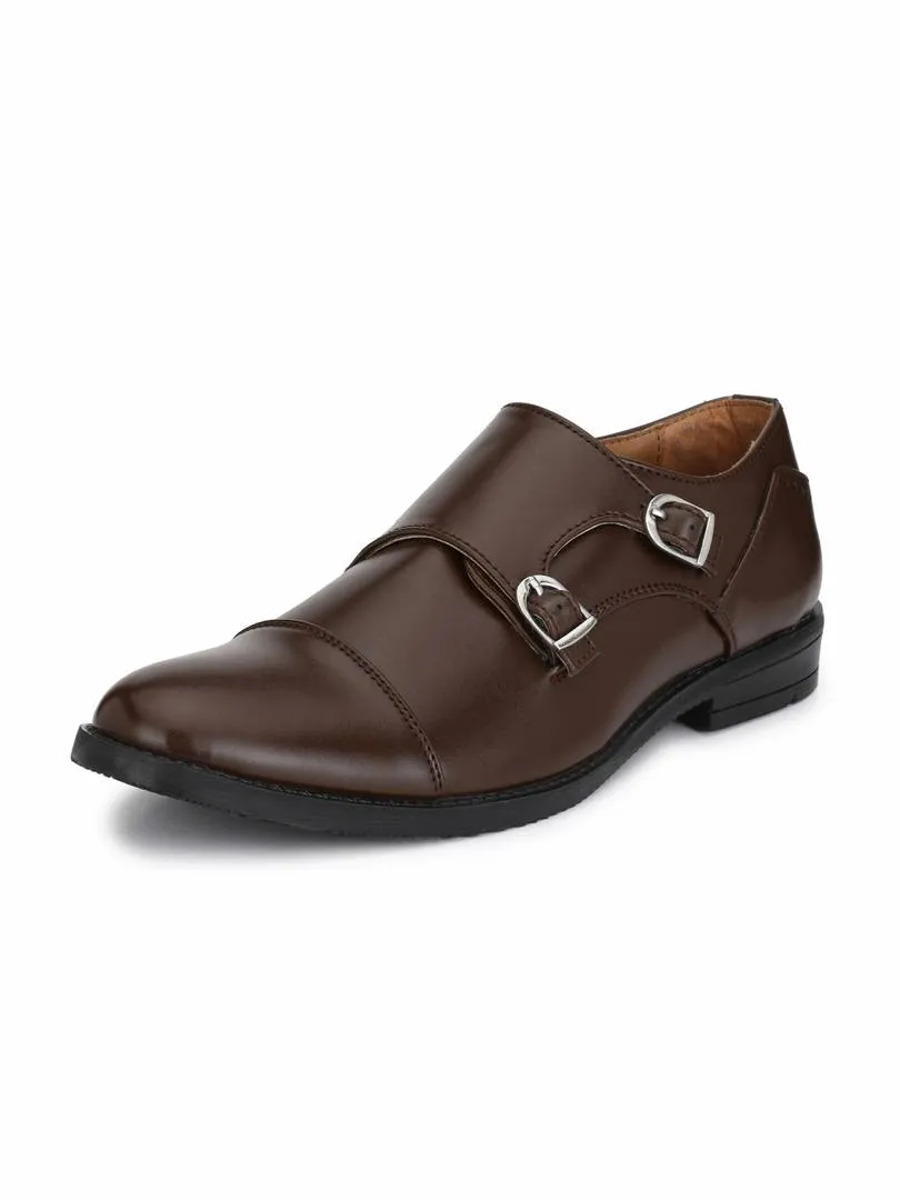 Men's Brown Double Monk Formal Shoes