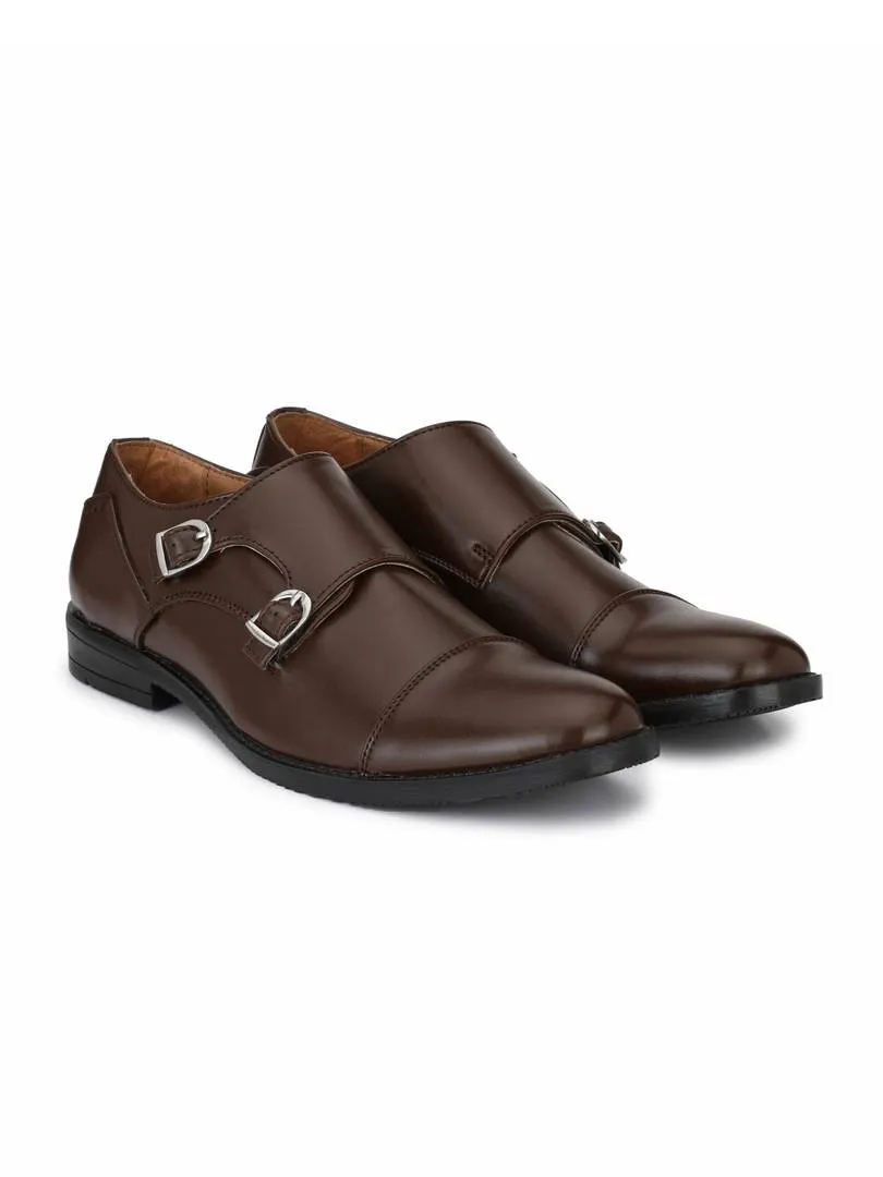 Men's Brown Double Monk Formal Shoes