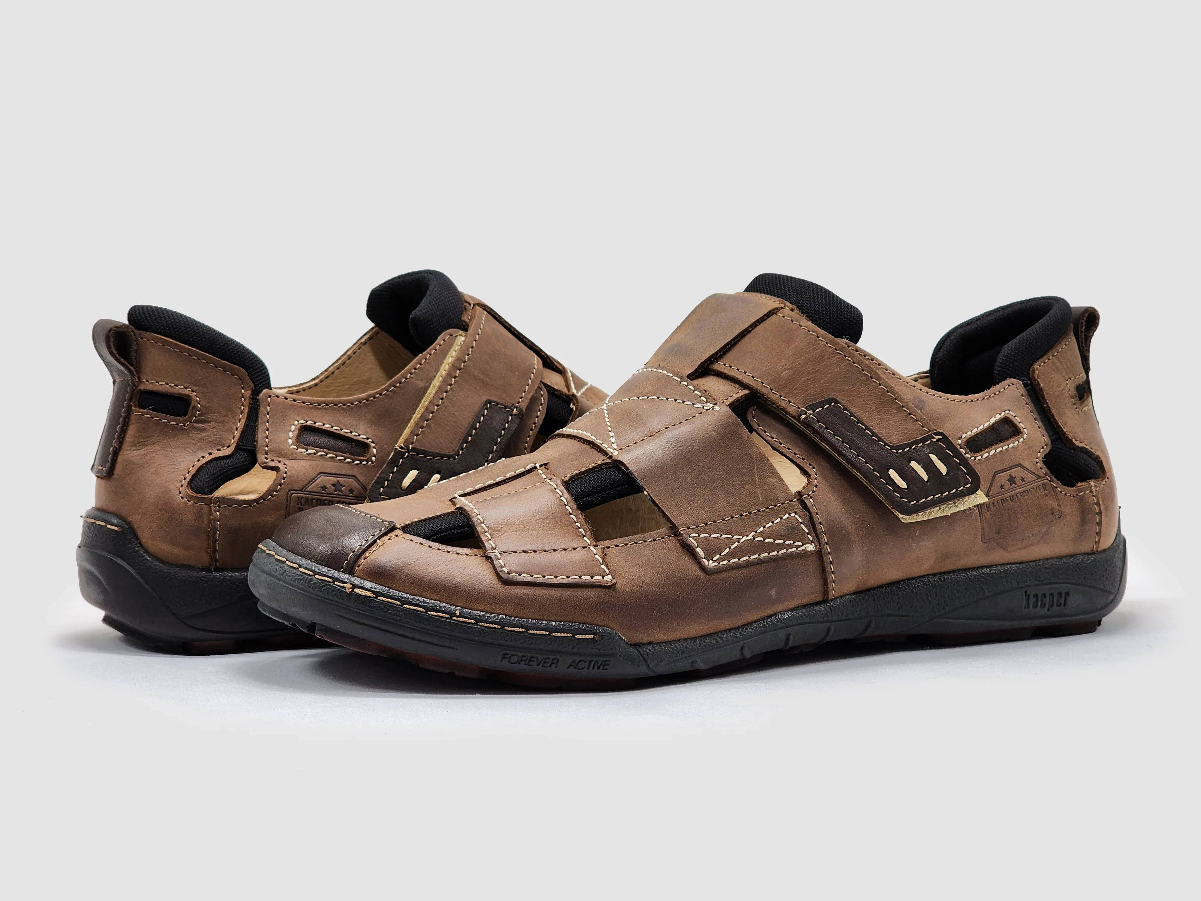 Men's Leather Sandals - Brown