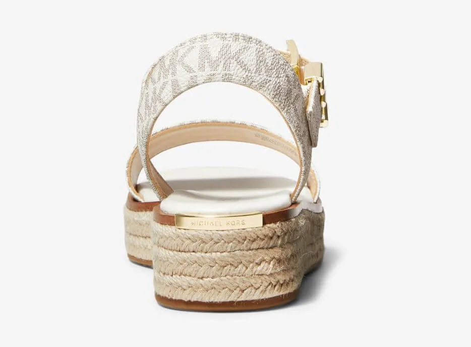 Michael Michael Kors Richie Logo Espadrille platform sandals, cream/beige