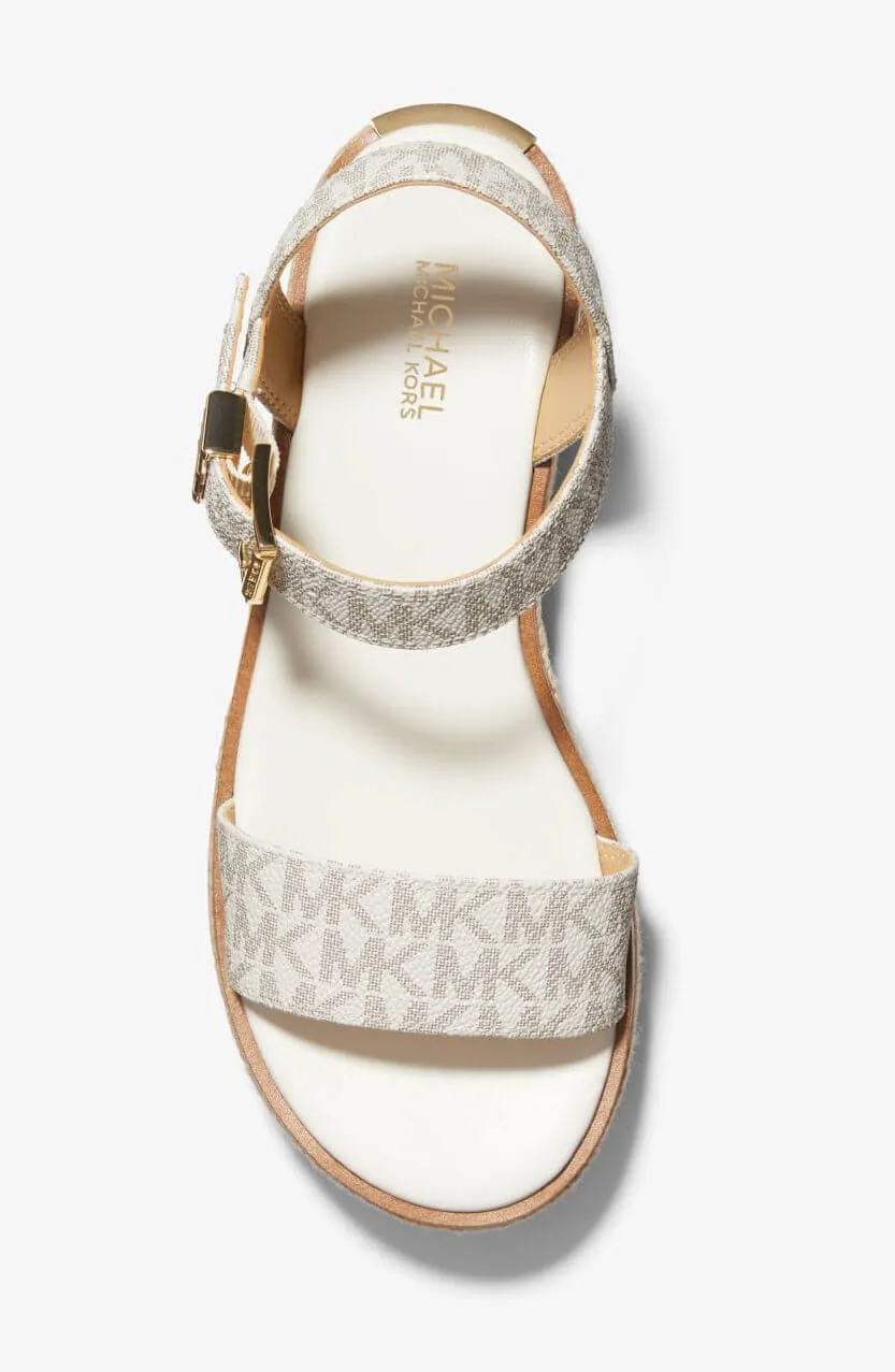 Michael Michael Kors Richie Logo Espadrille platform sandals, cream/beige