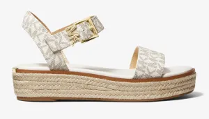 Michael Michael Kors Richie Logo Espadrille platform sandals, cream/beige