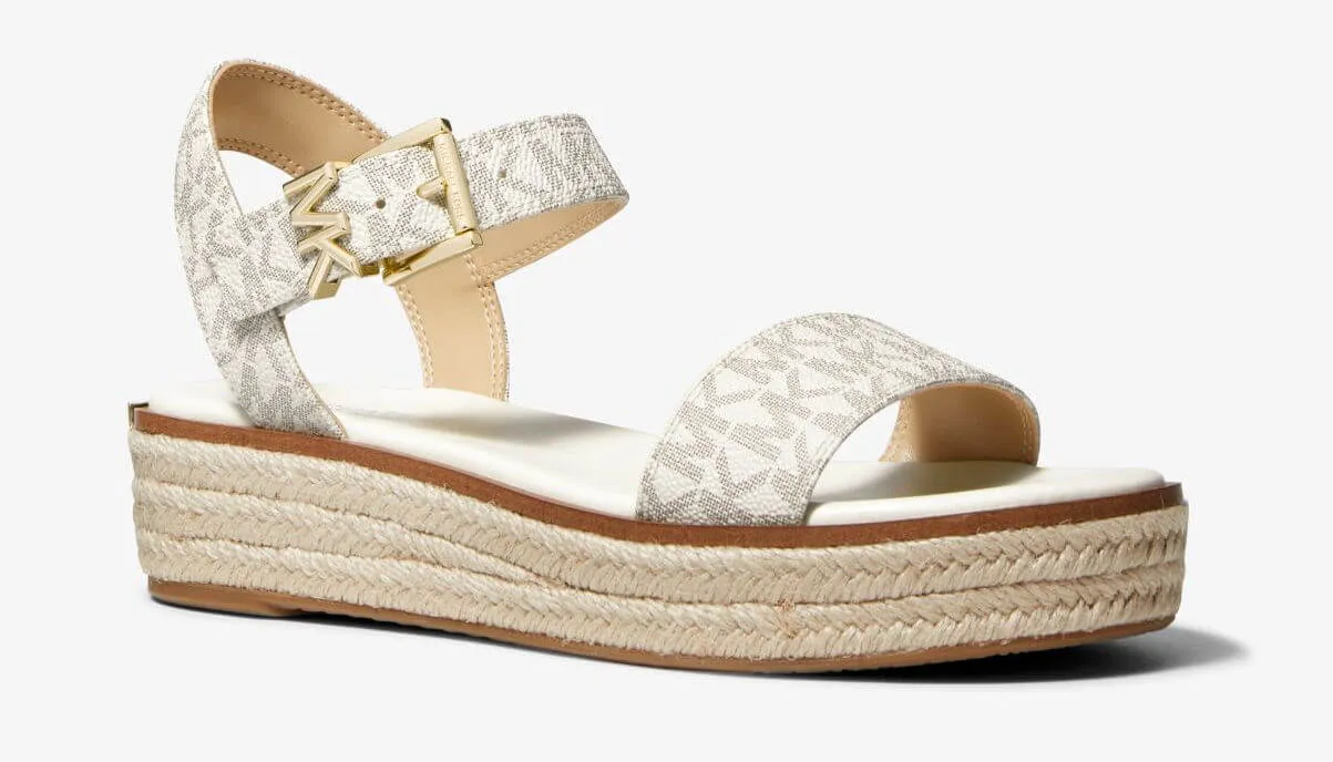 Michael Michael Kors Richie Logo Espadrille platform sandals, cream/beige