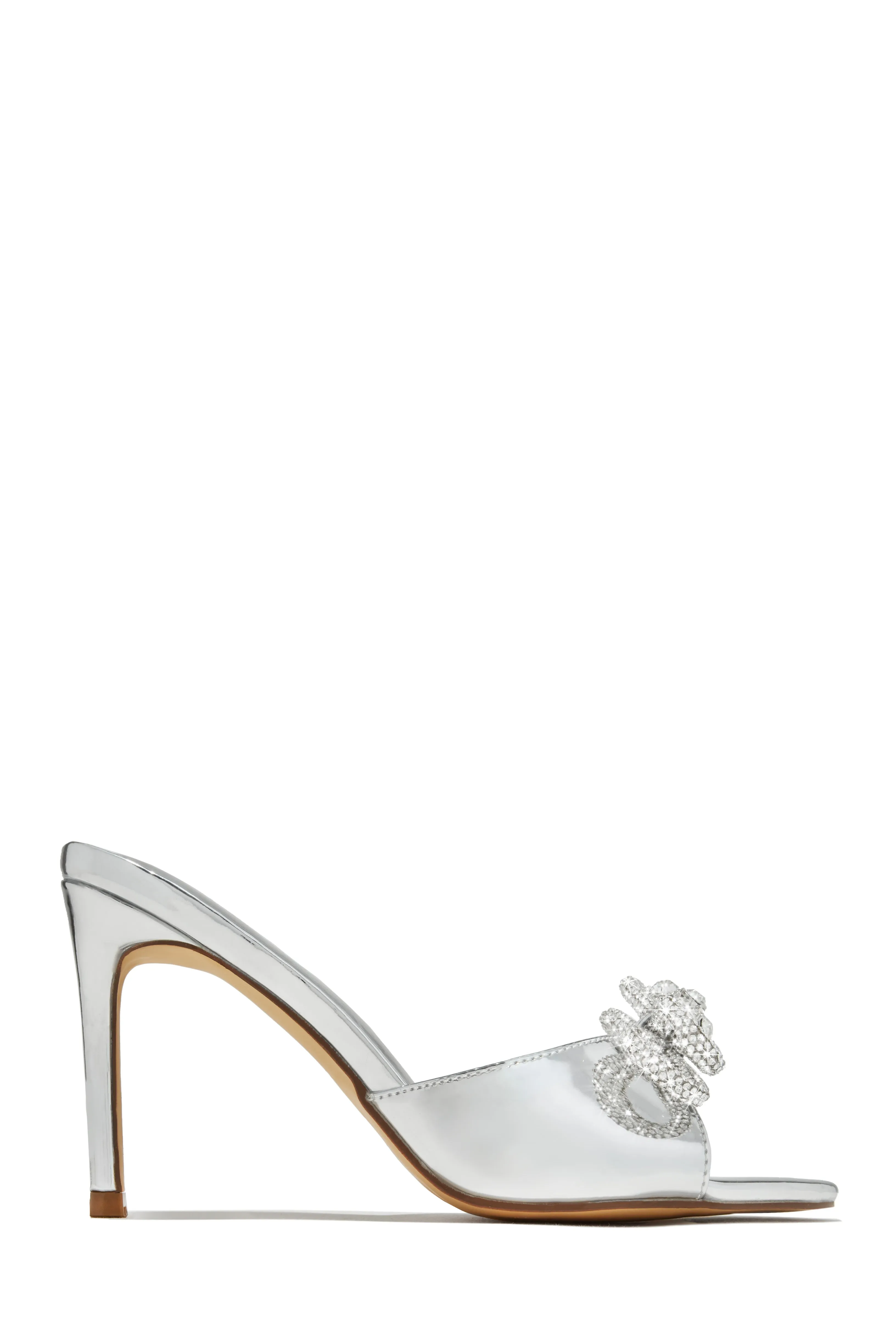 Mishelle Embellished Mule Heels - Clear