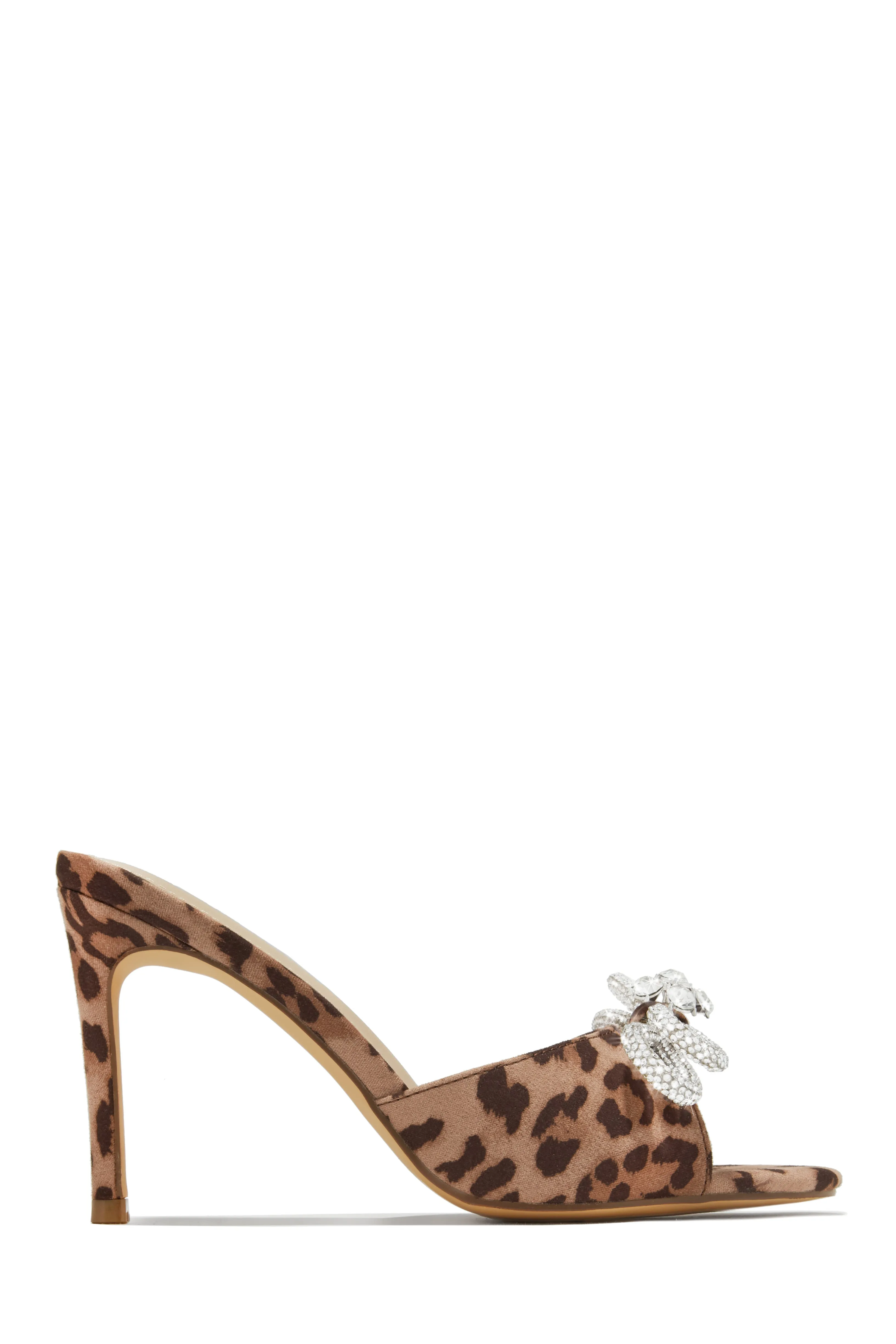 Mishelle Embellished Mule Heels - Clear