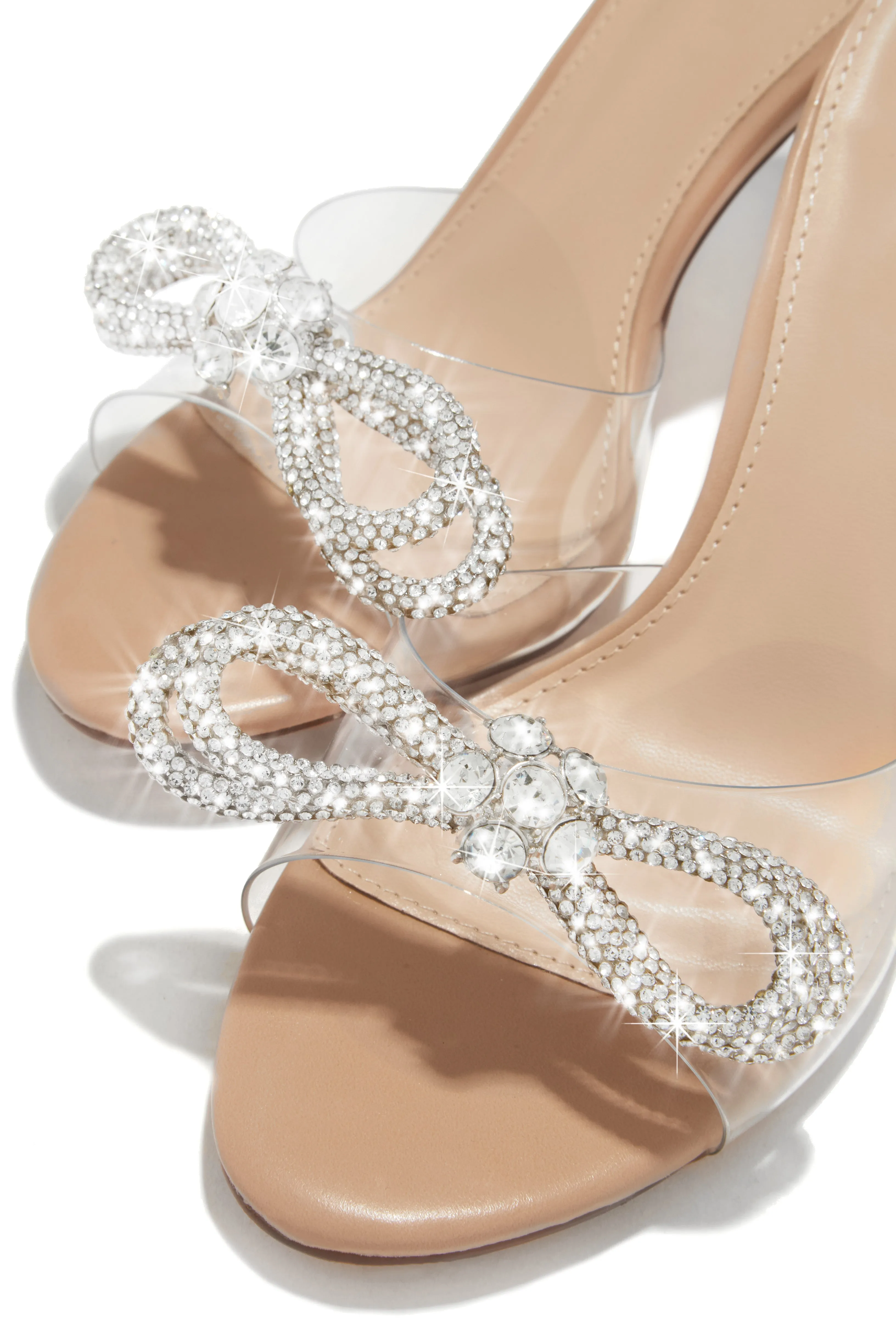 Mishelle Embellished Mule Heels - Clear