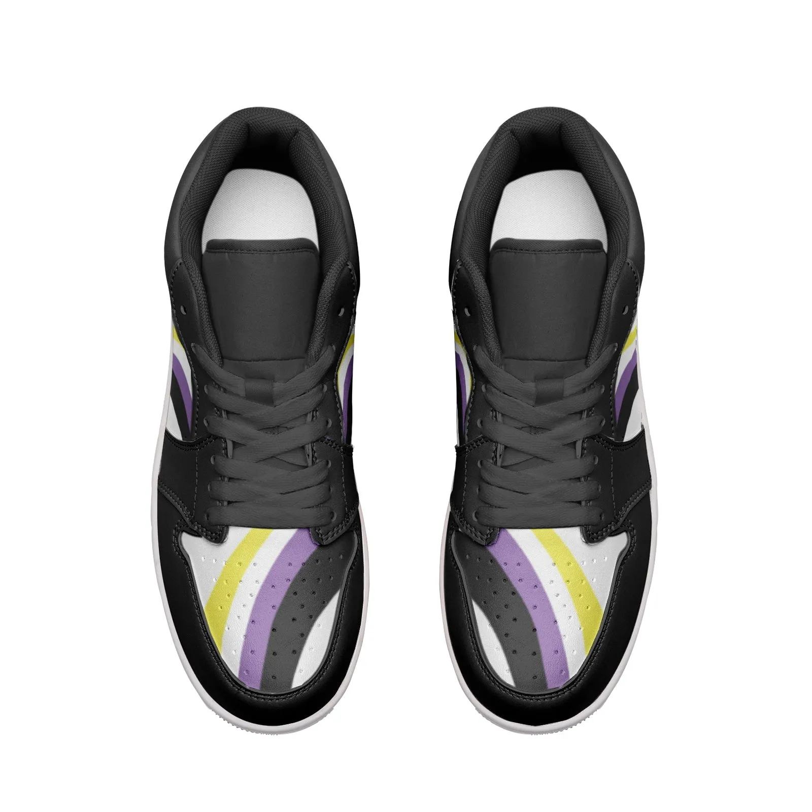 Non-Binary Pride Low Top BLACK Unisex Sneakers