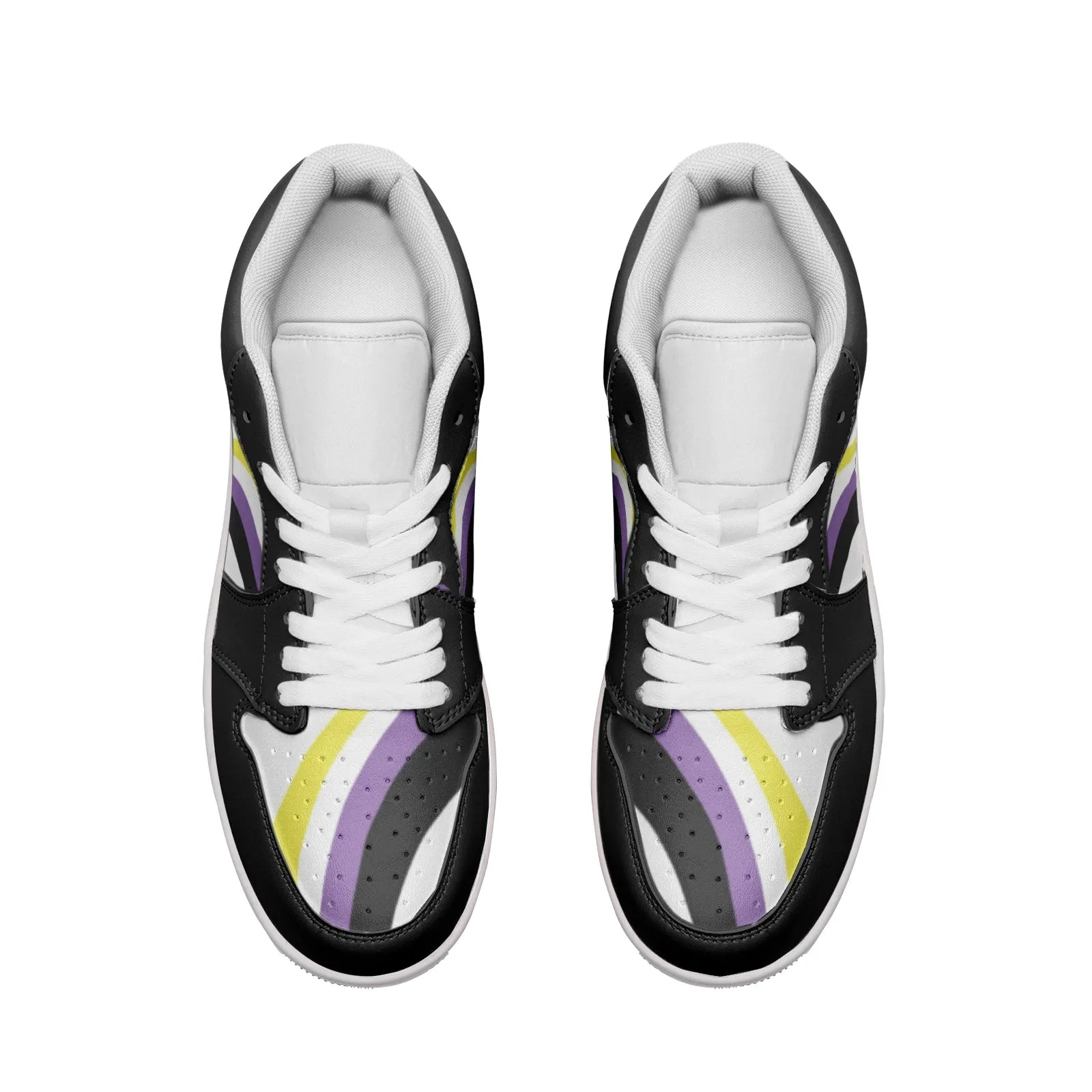 Non-Binary Pride Low Top BLACK Unisex Sneakers