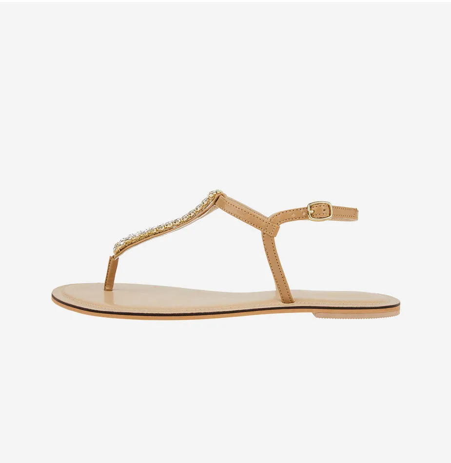 Nude Crystal Sandals