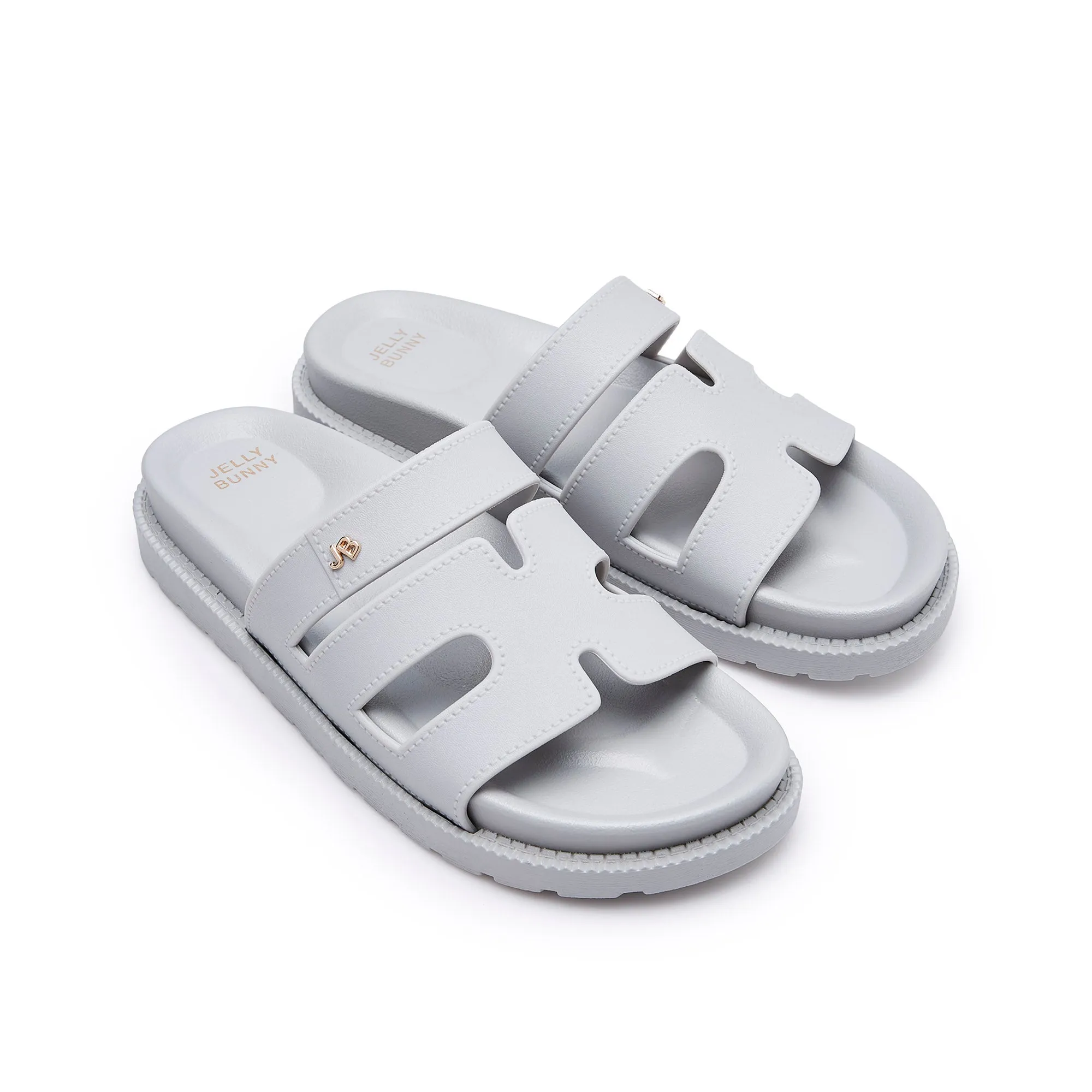 Sena Plain Flat Sandals Grey