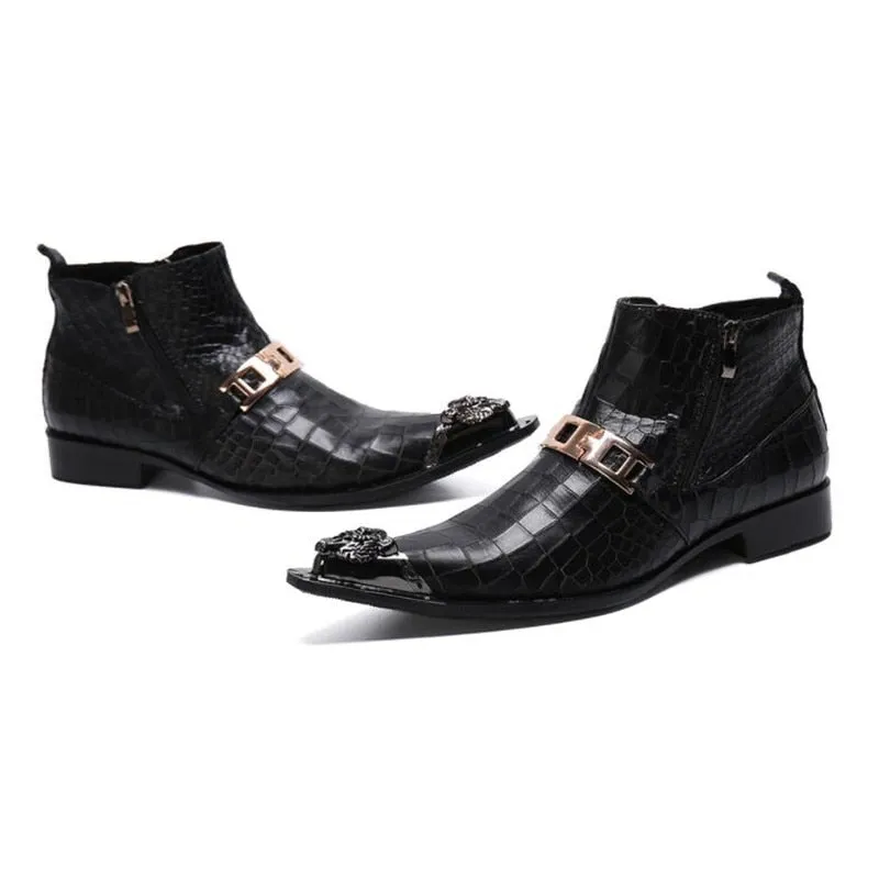 Snakeskin Chic Western Ankle Boots