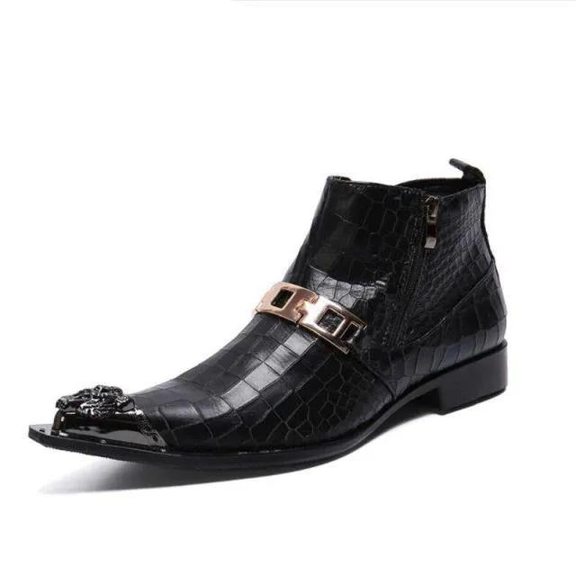 Snakeskin Chic Western Ankle Boots