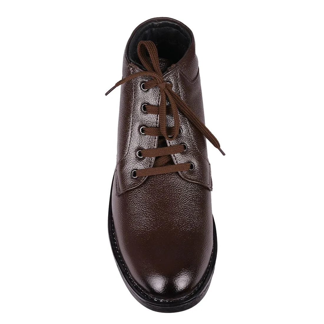 Somugi Genuine Leather Brown Formal Lace up Half Boot