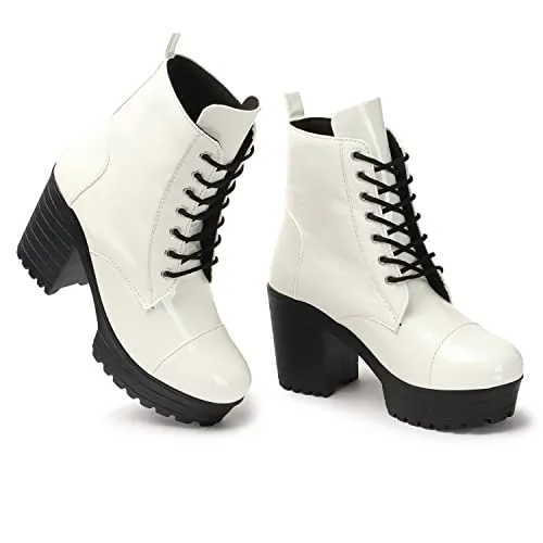 STRASSE PARIS Amazing Design Women Ankle Length Patent Leather Boots