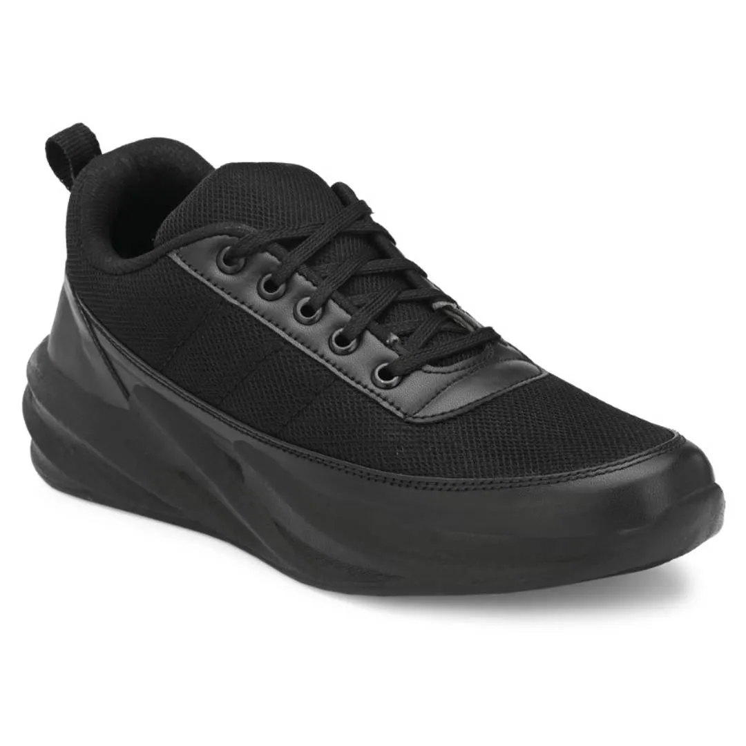 Stylish Black Mesh Sports Sneakers Shoes For Mens