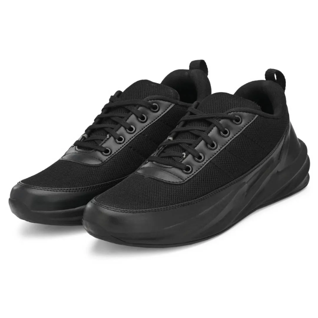 Stylish Black Mesh Sports Sneakers Shoes For Mens