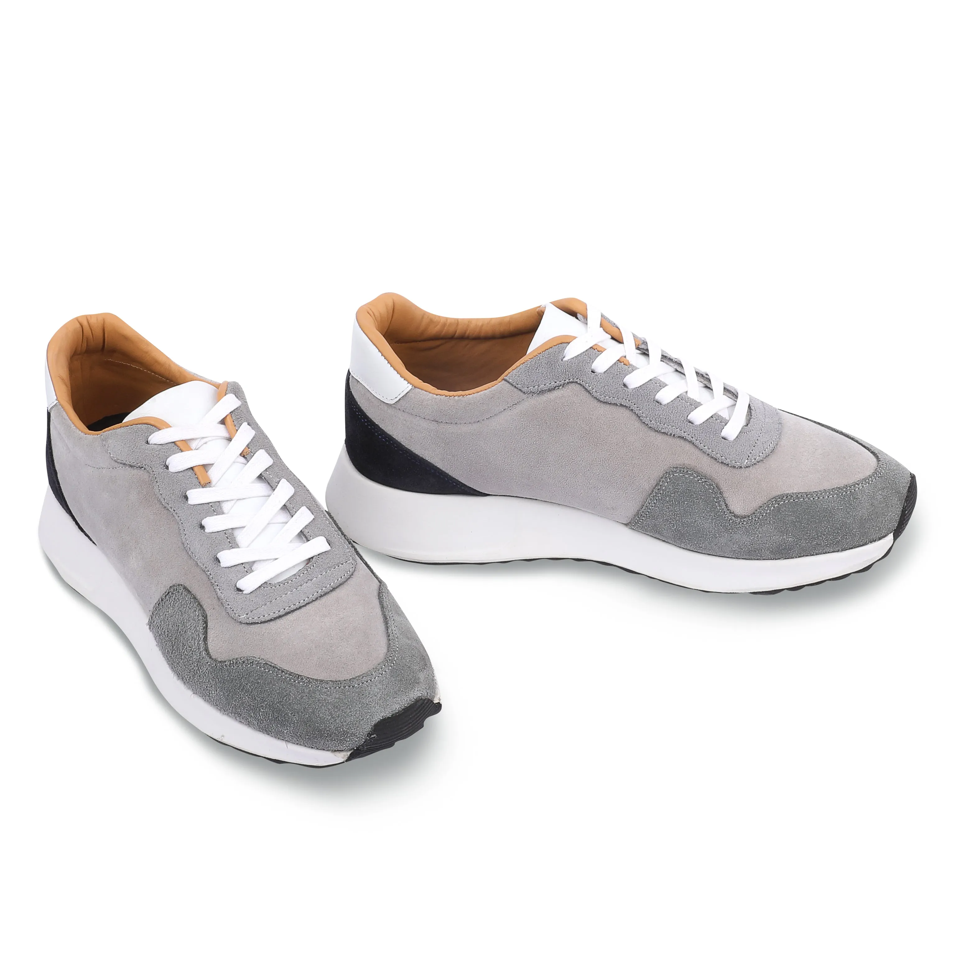 SUEDE X LEATHER EVA SOLE SNEAKERS - Gray